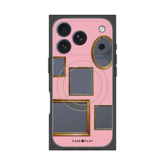 プレミアムスクエアケース with MagSafe［ Photo Frames - Pink ］