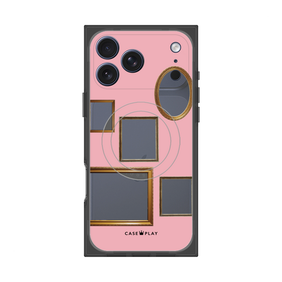 プレミアムスクエアケース with MagSafe［ Photo Frames - Pink ］