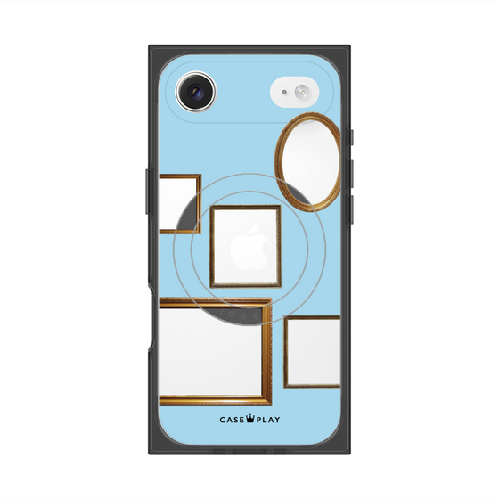 プレミアムスクエアケース with MagSafe［ Photo Frames - Light Blue ］