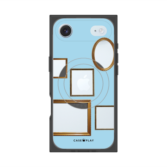 プレミアムスクエアケース with MagSafe［ Photo Frames - Light Blue ］
