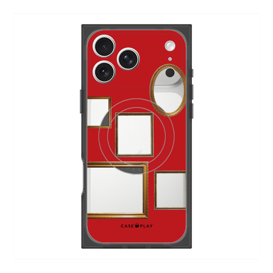 プレミアムスクエアケース with MagSafe［ Photo Frames - Red ］