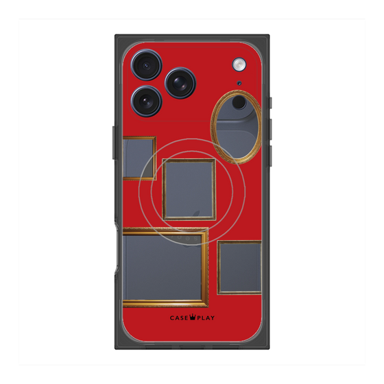 プレミアムスクエアケース with MagSafe［ Photo Frames - Red ］
