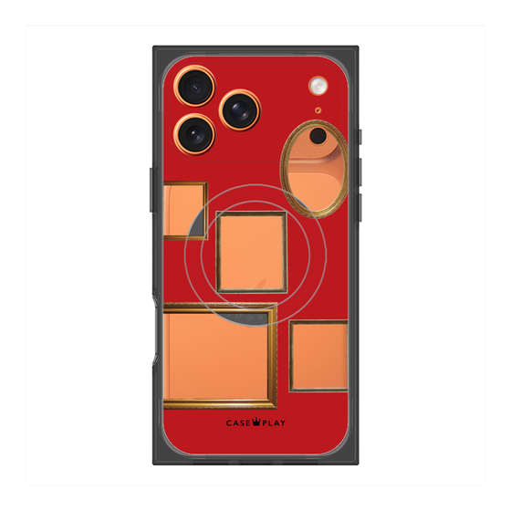 プレミアムスクエアケース with MagSafe［ Photo Frames - Red ］