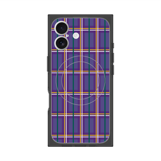 プレミアムスクエアケース with MagSafe［ Tartan Check - Purple ］