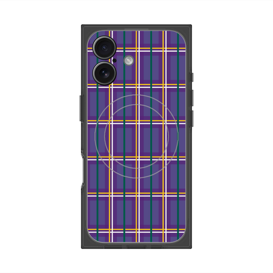 プレミアムスクエアケース with MagSafe［ Tartan Check - Purple ］