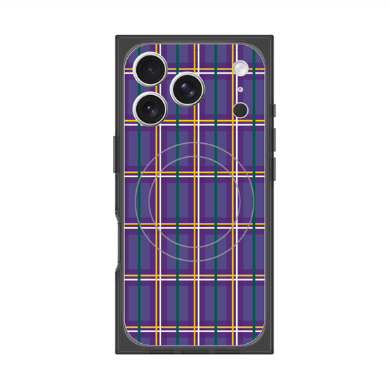 プレミアムスクエアケース with MagSafe［ Tartan Check - Purple ］