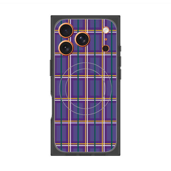 プレミアムスクエアケース with MagSafe［ Tartan Check - Purple ］