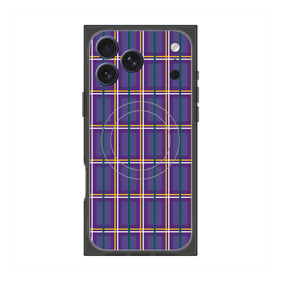 プレミアムスクエアケース with MagSafe［ Tartan Check - Purple ］