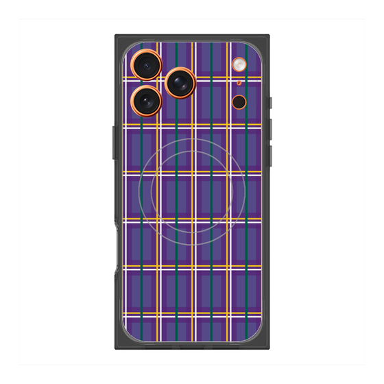 プレミアムスクエアケース with MagSafe［ Tartan Check - Purple ］