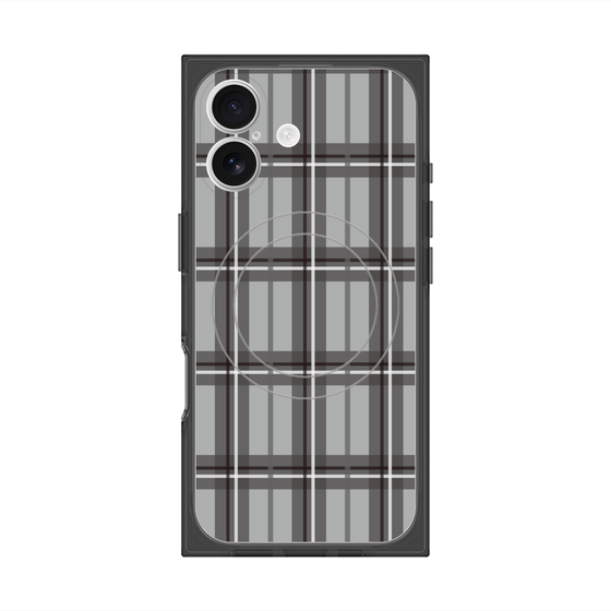プレミアムスクエアケース with MagSafe［ Tartan Check - Gray ］