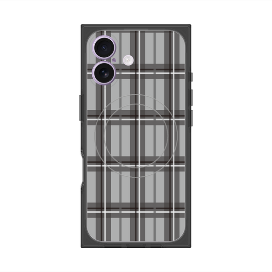 プレミアムスクエアケース with MagSafe［ Tartan Check - Gray ］