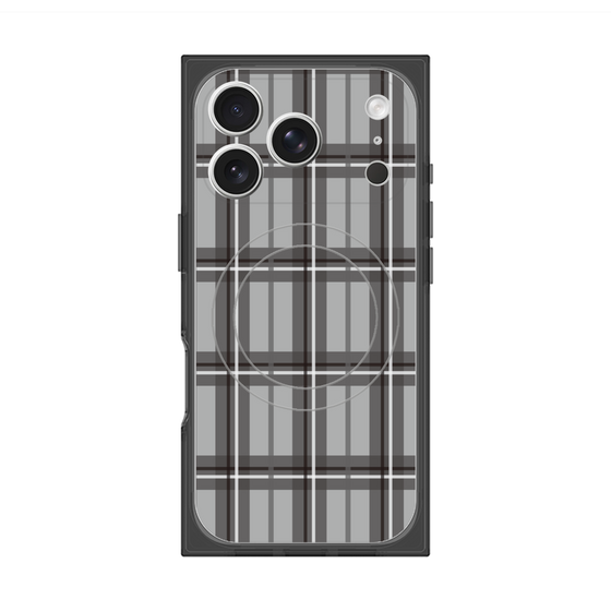 プレミアムスクエアケース with MagSafe［ Tartan Check - Gray ］