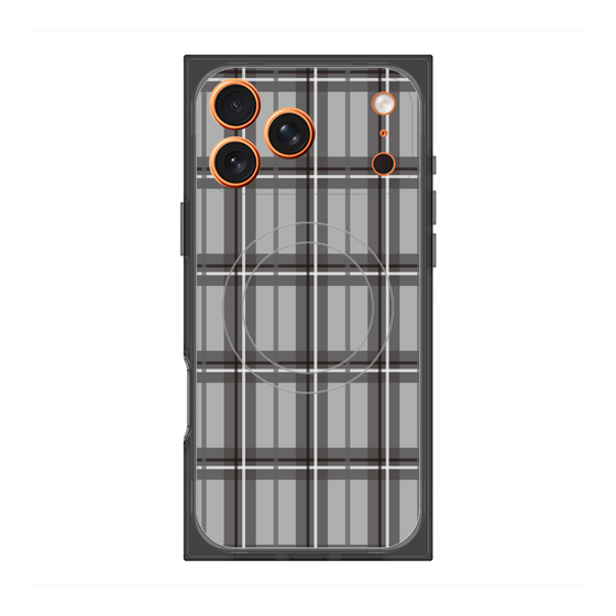 プレミアムスクエアケース with MagSafe［ Tartan Check - Gray ］