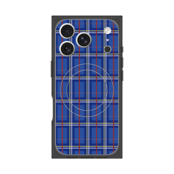 プレミアムスクエアケース with MagSafe［ Tartan Check - Blue ］