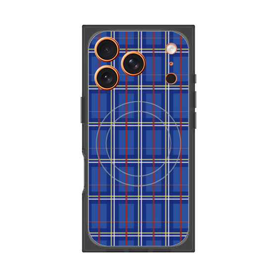 プレミアムスクエアケース with MagSafe［ Tartan Check - Blue ］