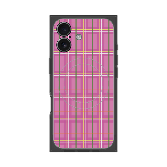 プレミアムスクエアケース with MagSafe［ Tartan Check - Pink ］