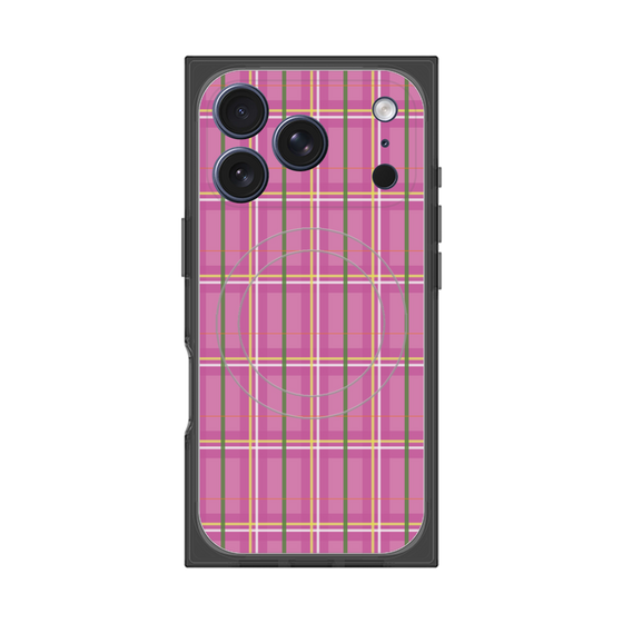 プレミアムスクエアケース with MagSafe［ Tartan Check - Pink ］