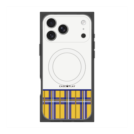 プレミアムスクエアケース with MagSafe［ CASEPLAY Tartan Check - Yellow ］