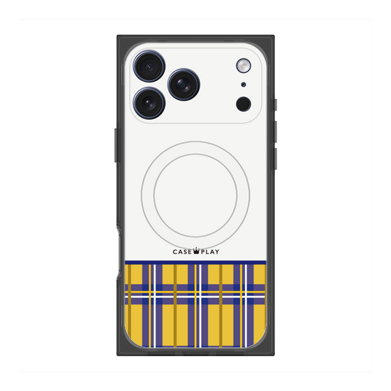 プレミアムスクエアケース with MagSafe［ CASEPLAY Tartan Check - Yellow ］