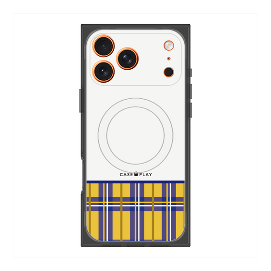 プレミアムスクエアケース with MagSafe［ CASEPLAY Tartan Check - Yellow ］