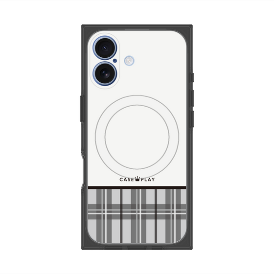 プレミアムスクエアケース with MagSafe［ CASEPLAY Tartan Check - Gray ］