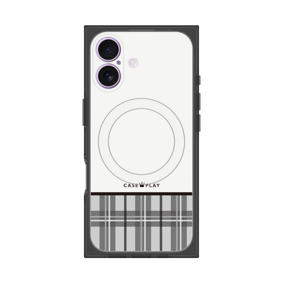 プレミアムスクエアケース with MagSafe［ CASEPLAY Tartan Check - Gray ］