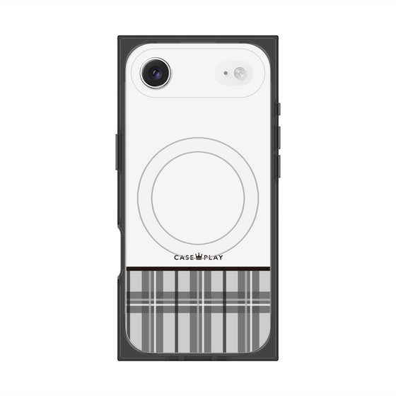 プレミアムスクエアケース with MagSafe［ CASEPLAY Tartan Check - Gray ］