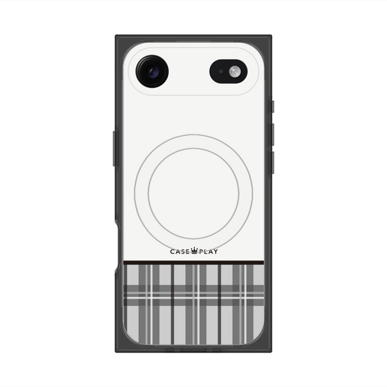 プレミアムスクエアケース with MagSafe［ CASEPLAY Tartan Check - Gray ］