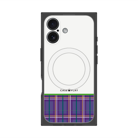 プレミアムスクエアケース with MagSafe［ CASEPLAY Tartan Check - Purple ］