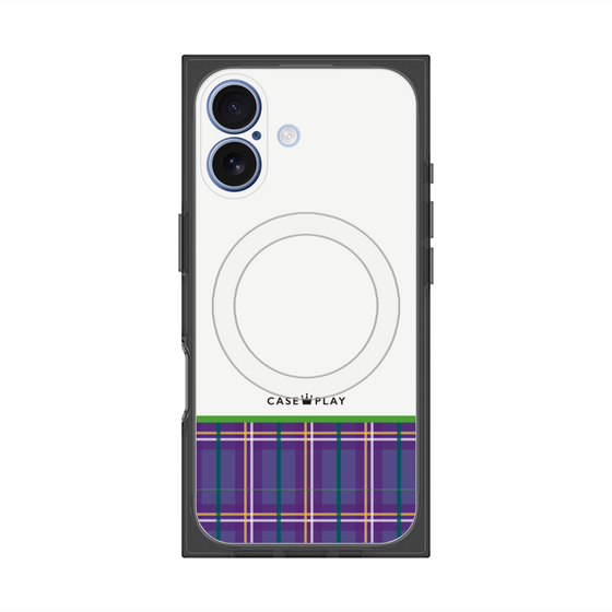 プレミアムスクエアケース with MagSafe［ CASEPLAY Tartan Check - Purple ］