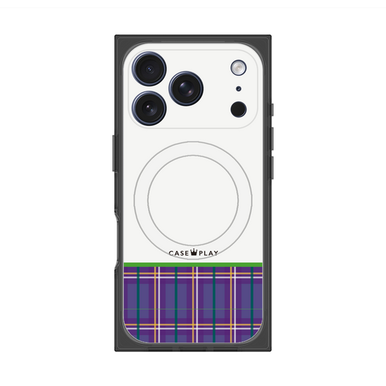 プレミアムスクエアケース with MagSafe［ CASEPLAY Tartan Check - Purple ］