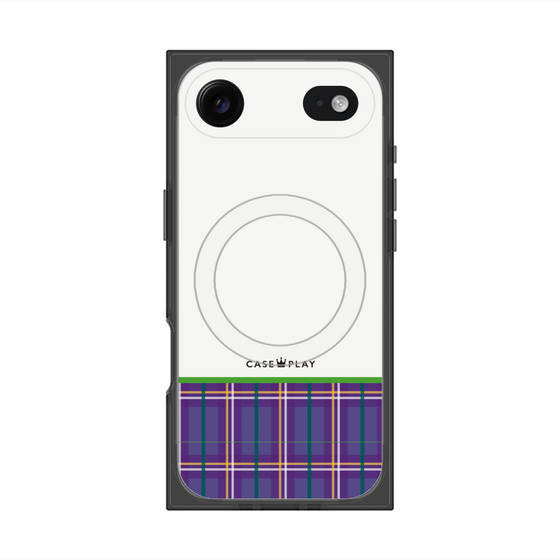 プレミアムスクエアケース with MagSafe［ CASEPLAY Tartan Check - Purple ］