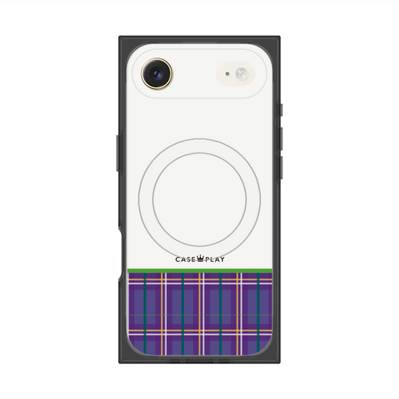 プレミアムスクエアケース with MagSafe［ CASEPLAY Tartan Check - Purple ］
