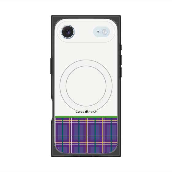プレミアムスクエアケース with MagSafe［ CASEPLAY Tartan Check - Purple ］