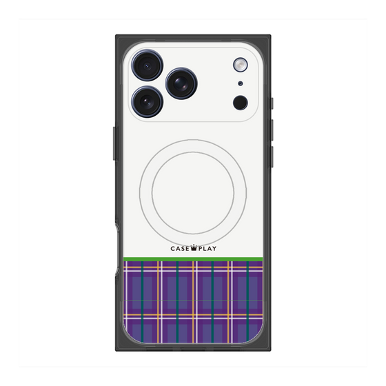 プレミアムスクエアケース with MagSafe［ CASEPLAY Tartan Check - Purple ］