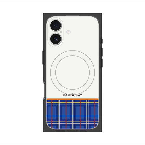 プレミアムスクエアケース with MagSafe［ CASEPLAY Tartan Check - Blue ］