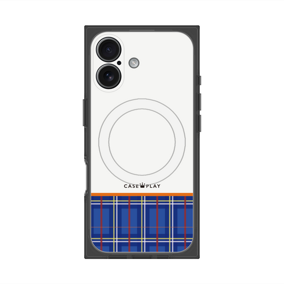 プレミアムスクエアケース with MagSafe［ CASEPLAY Tartan Check - Blue ］