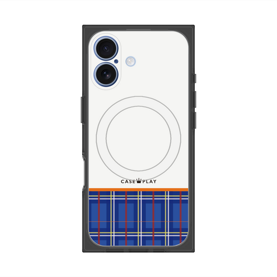 プレミアムスクエアケース with MagSafe［ CASEPLAY Tartan Check - Blue ］