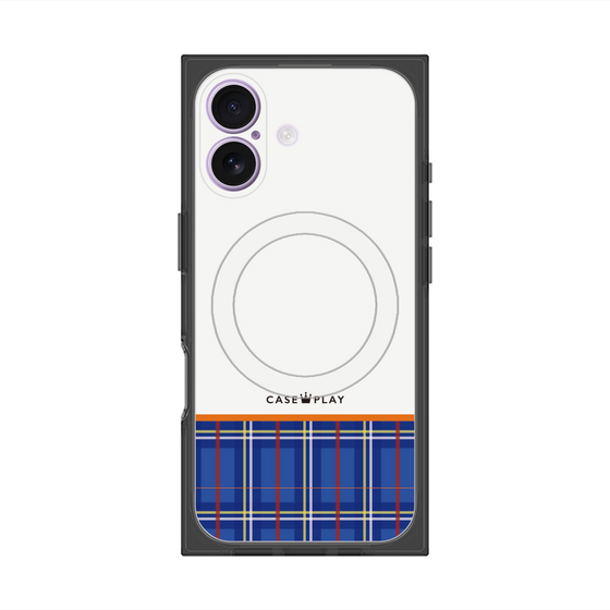 プレミアムスクエアケース with MagSafe［ CASEPLAY Tartan Check - Blue ］