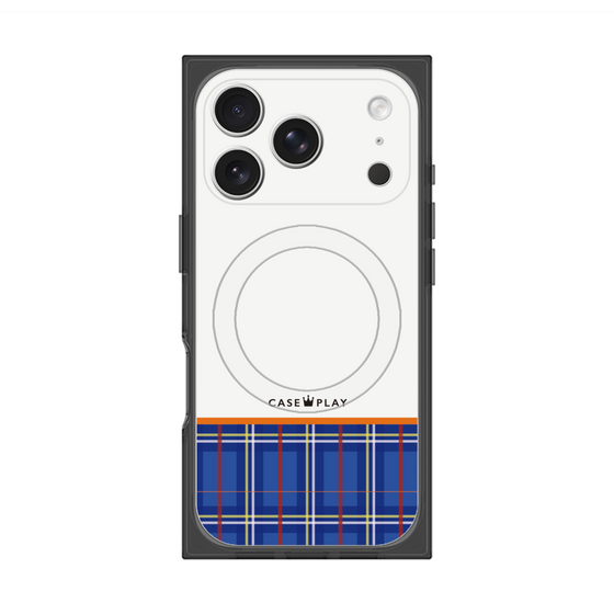 プレミアムスクエアケース with MagSafe［ CASEPLAY Tartan Check - Blue ］