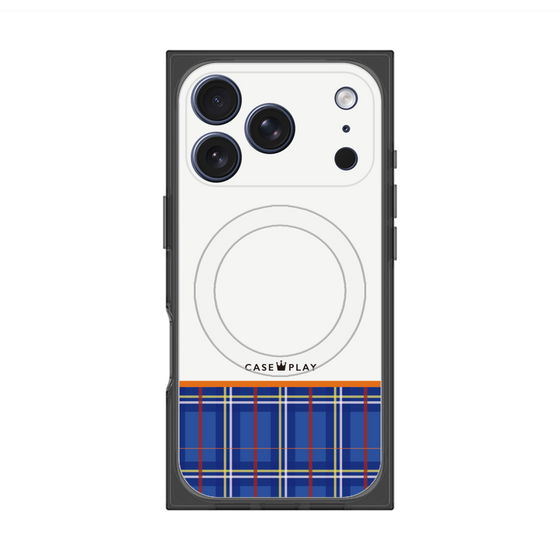 プレミアムスクエアケース with MagSafe［ CASEPLAY Tartan Check - Blue ］