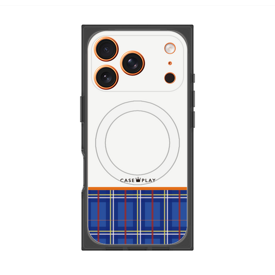 プレミアムスクエアケース with MagSafe［ CASEPLAY Tartan Check - Blue ］