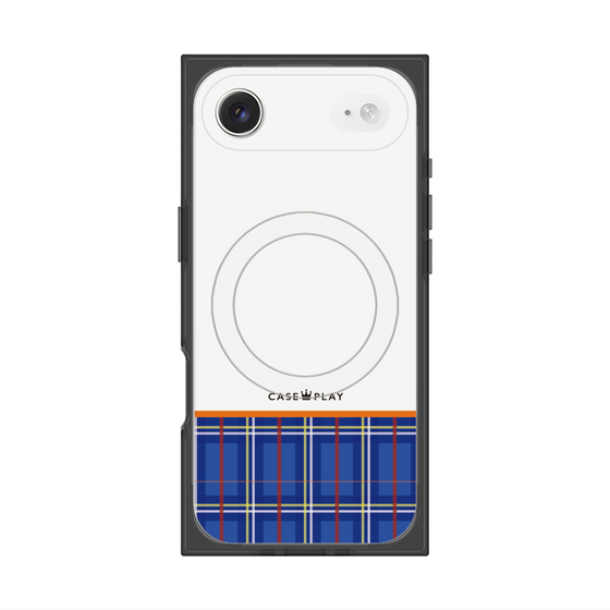 プレミアムスクエアケース with MagSafe［ CASEPLAY Tartan Check - Blue ］
