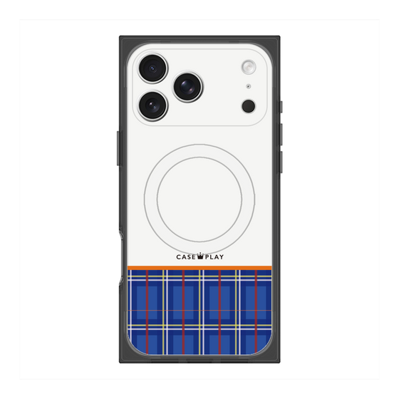 プレミアムスクエアケース with MagSafe［ CASEPLAY Tartan Check - Blue ］