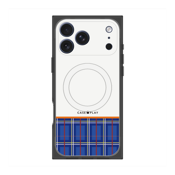プレミアムスクエアケース with MagSafe［ CASEPLAY Tartan Check - Blue ］