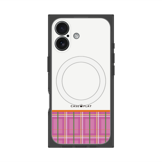 プレミアムスクエアケース with MagSafe［ CASEPLAY Tartan Check - Pink ］