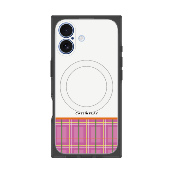 プレミアムスクエアケース with MagSafe［ CASEPLAY Tartan Check - Pink ］