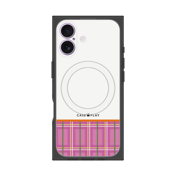 プレミアムスクエアケース with MagSafe［ CASEPLAY Tartan Check - Pink ］