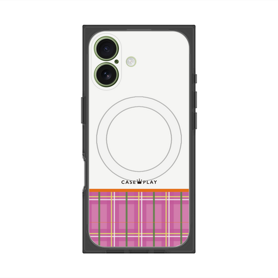 プレミアムスクエアケース with MagSafe［ CASEPLAY Tartan Check - Pink ］