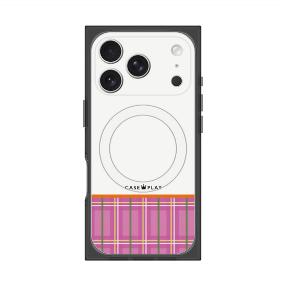 プレミアムスクエアケース with MagSafe［ CASEPLAY Tartan Check - Pink ］